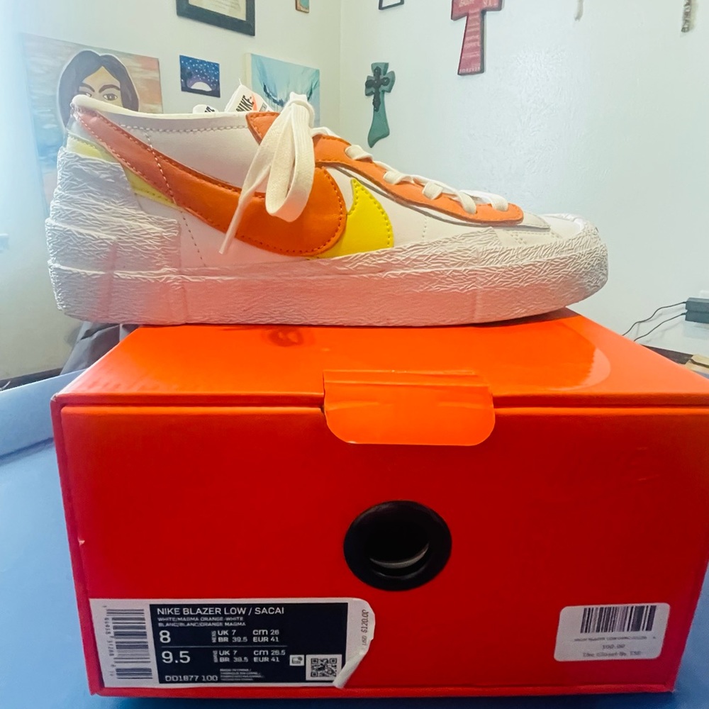 *Nike Blazer Low/ Sacai (White/Magma Orange- White)- Women’s Size 9.5